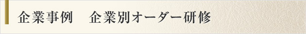 企業事例　企業別オーダー研修