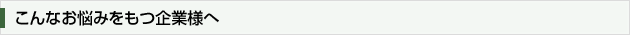 こんなお悩みをもつ企業様へ
